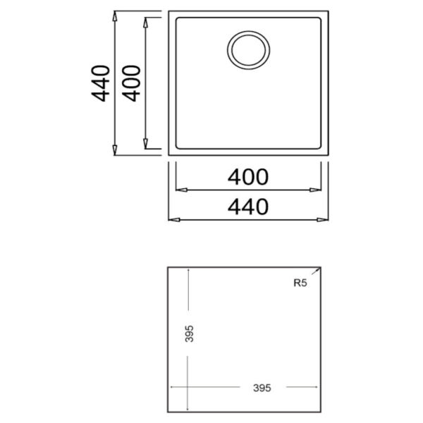 Fregadero Teka SQUARE 4040TG Negro - Imagen 2